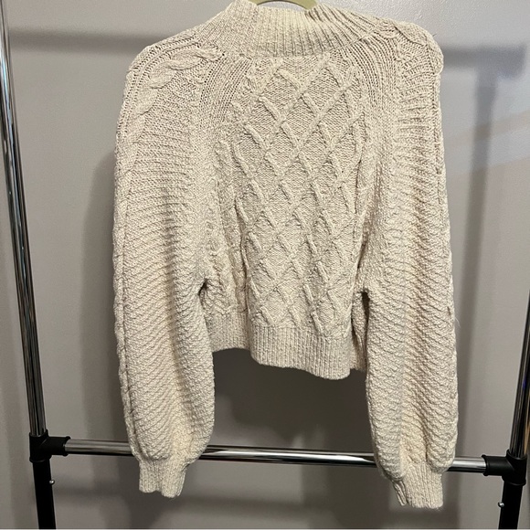 Free People Cable Knit Cropped Sweater - Picture 5 of 6